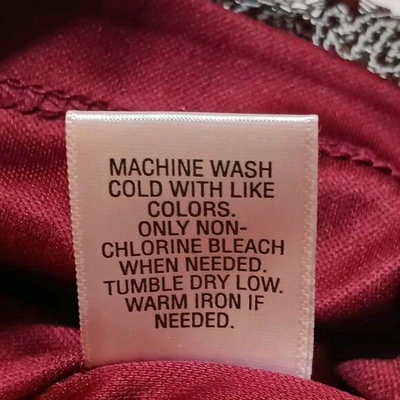 Candies Lace Mesh Halter Dress Juniors Small Burgundy Gray Floral Stripe EUC - Picture 5 of 9